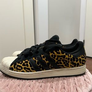 Mens Adidas Animal print.  leopard superstar